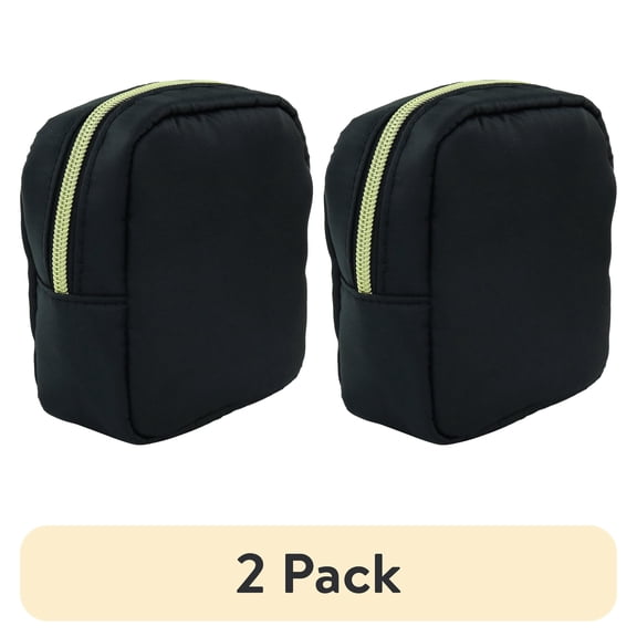 (2 pack) Hello Hobby Small Zippered Craft Storage Bag, Black