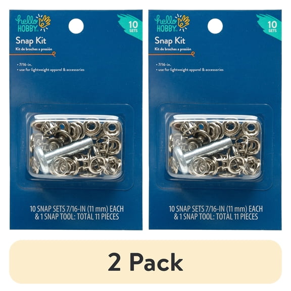 (2 pack) Hello Hobby Durable 50 Piece Snap Fasten Kit for Crafting