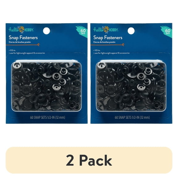 (2 pack) Hello Hobby Snap Fastnrs Blk