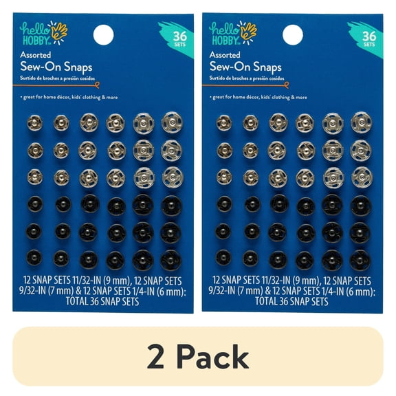 (2 pack) Hello Hobby Snap Sew-on Asst