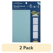(2 pack) Hello Hobby Stencil Set, 7" x 10", 3 Piece, Modern Fonts