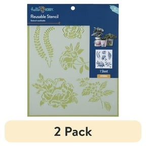 (2 pack) Hello Hobby Stencil Set, 8.5" x 9.5", 1 Piece, Floral & Fern