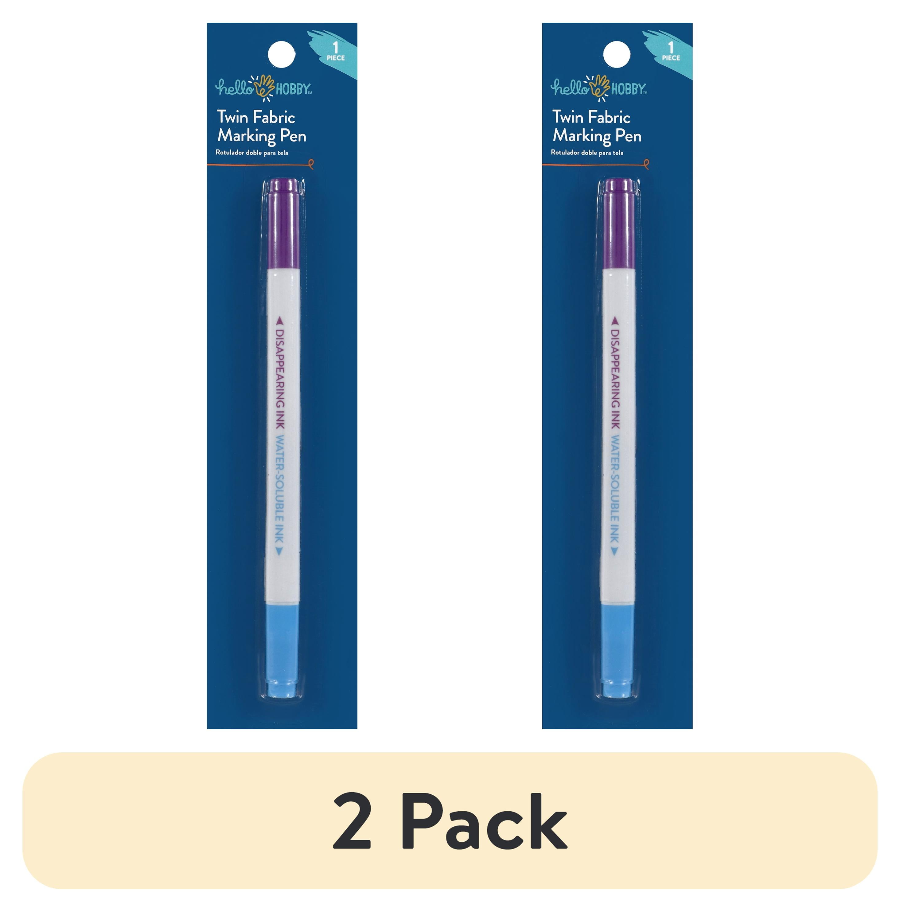 (2 pack) Hello Hobby Twin Fabric Marking Pen, Purple and Blue, 1 Count