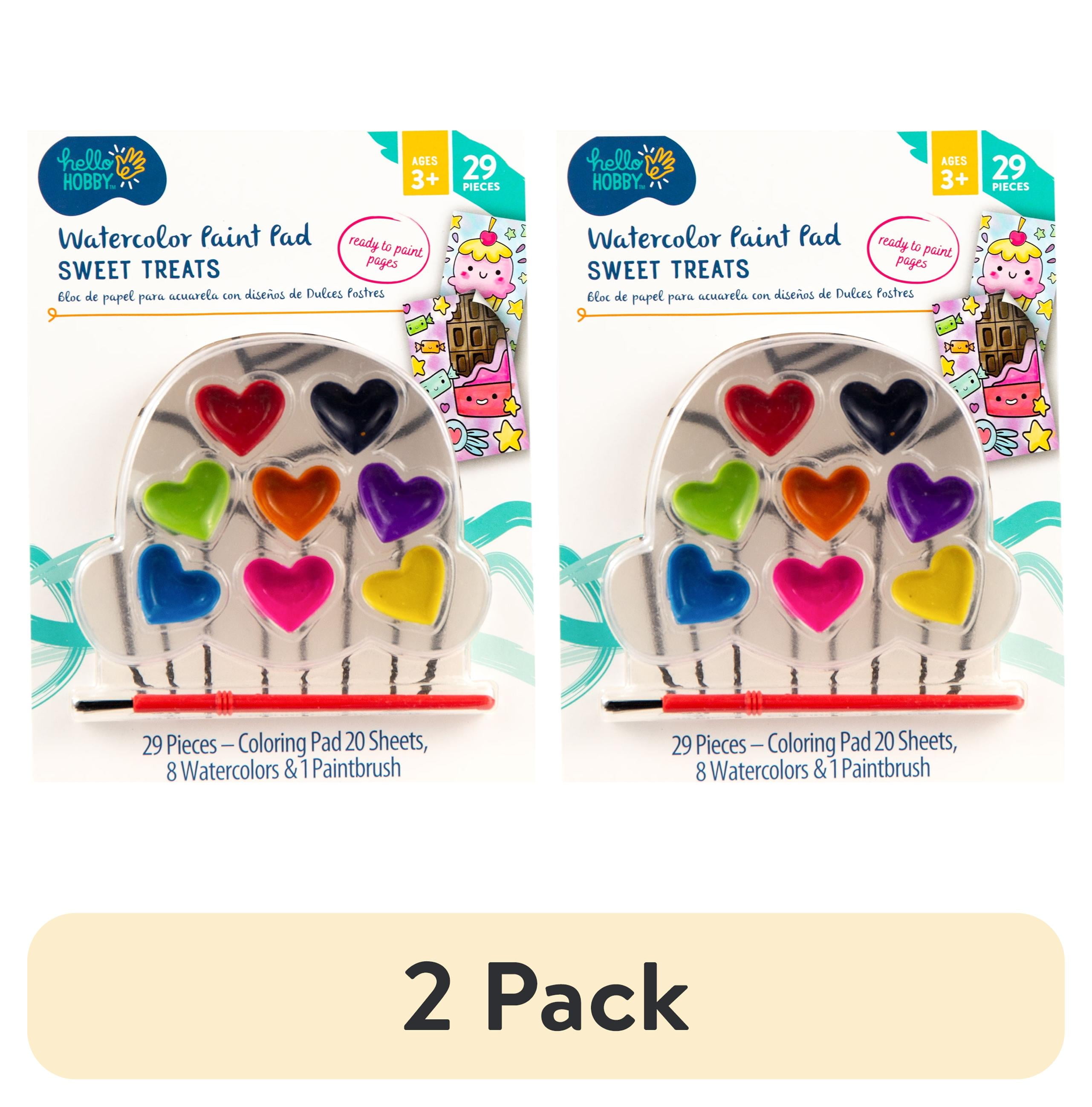 (2 pack) Hello Hobby Watercolor Paint Pad, Heart-Shaped Watercolors