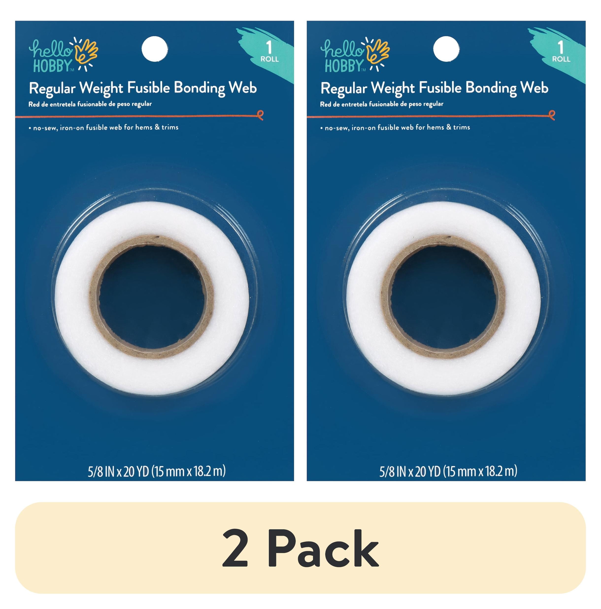 (2 pack) Hello Hobby White Regular Weight Iron-on Sewing Fusing Web, 20 Yards