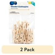 (2 pack) Hello Hobby Wood Clothespins, 24-Pack