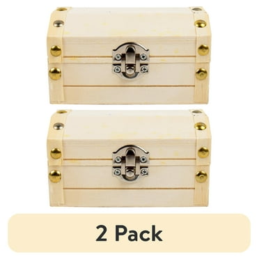 (2 pack) Hello Hobby Wood Treasure Chest, Boys and Girls, Child, Ages 6+