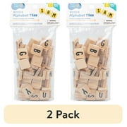 (2 pack) Hello Hobby Wooden Alphabet Tiles (100 Pieces)