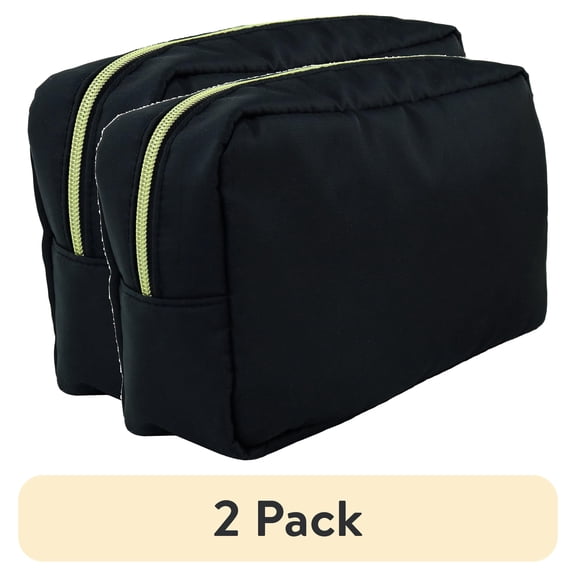 (2 pack) Hello Hobby Zippered Customizable Nylon Storage Bag, Medium, Black