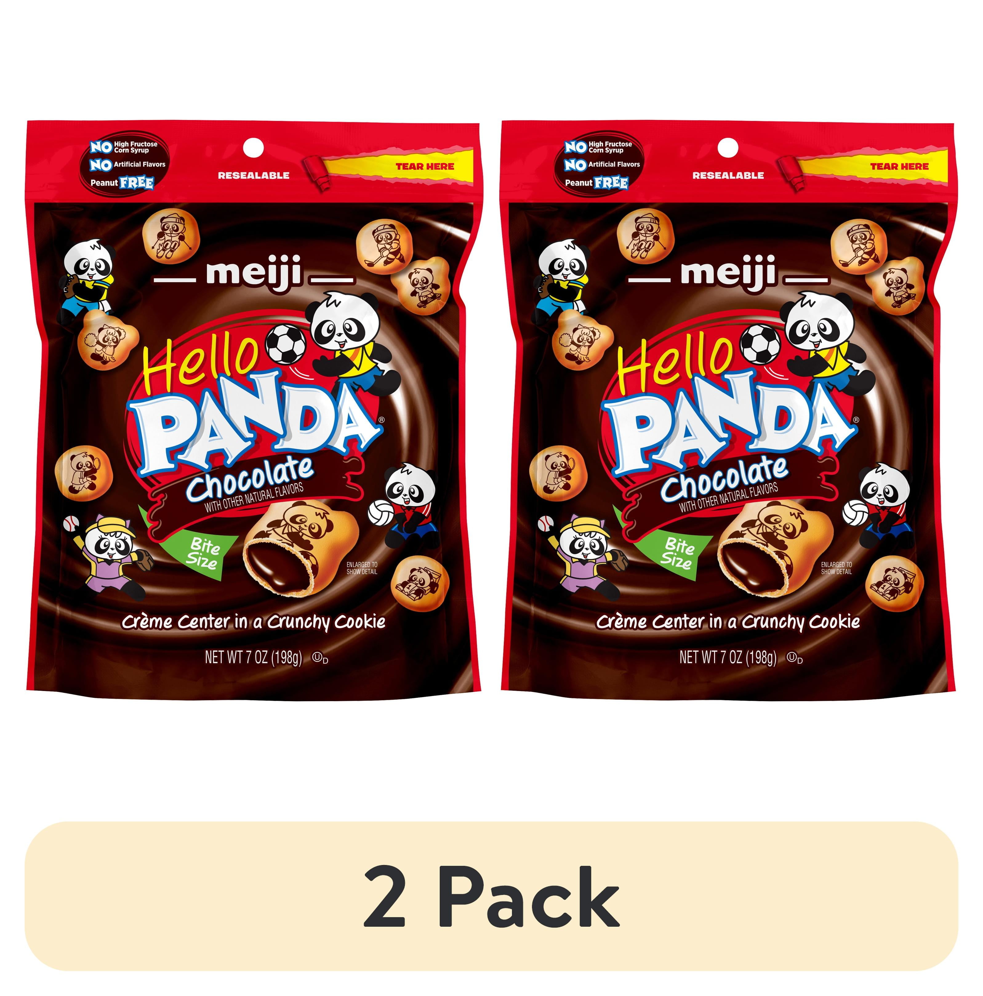 2 pack) Meiji Hello Panda Chocolate Crème Cookies, Bite-Sized Kids