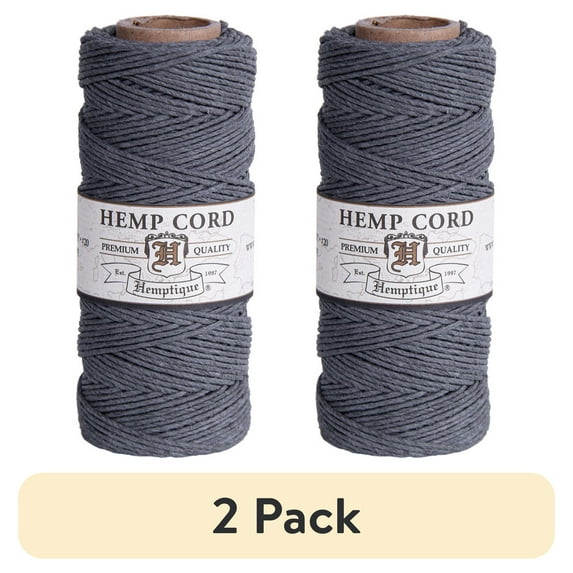 (2 pack) Hemptique Hemp Cord Spool 20lb 205'-Gray