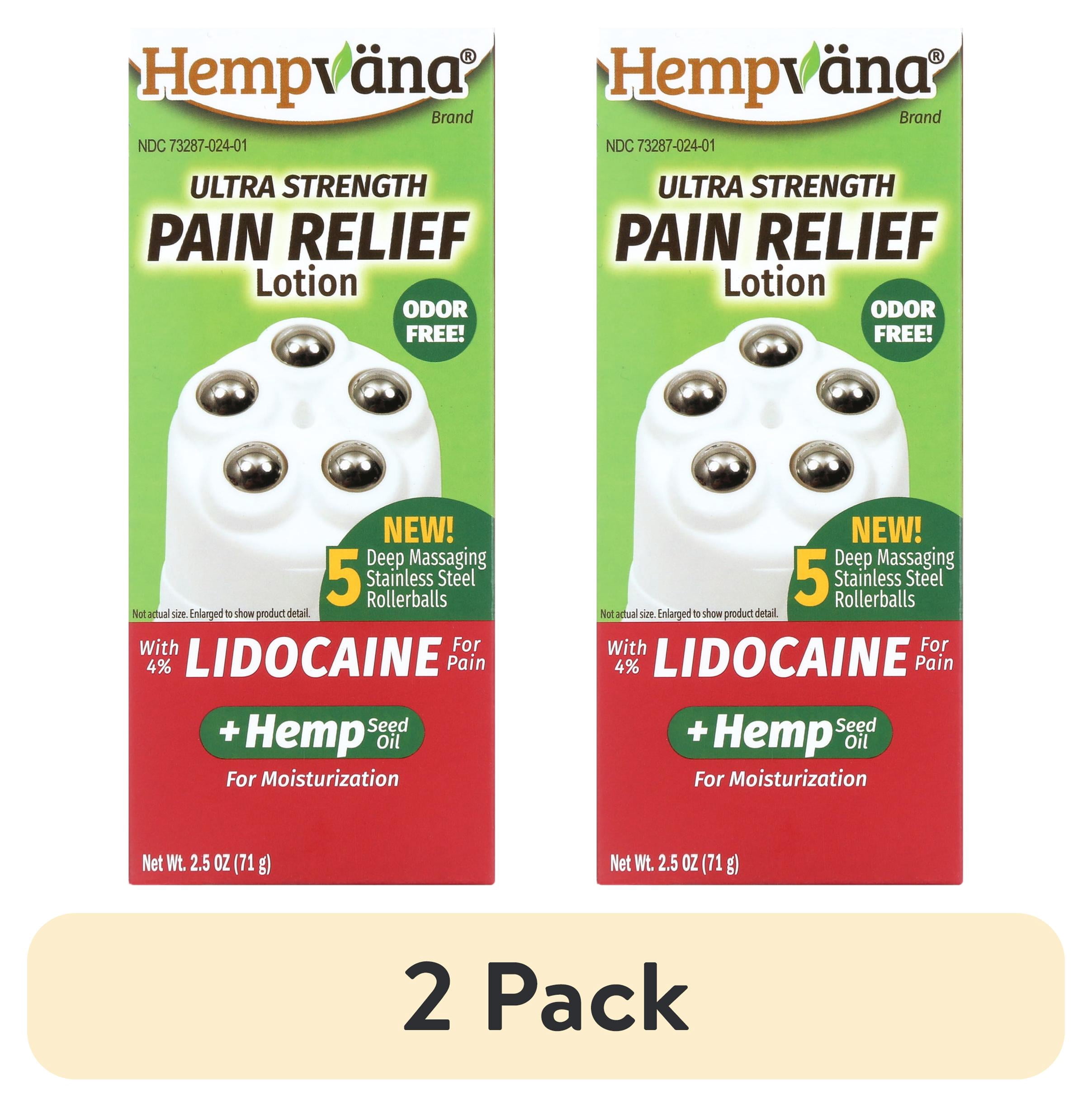 (2 pack) Hempvana Rollerball Lidocaine Pain Relief Lotion with Hemp Seed Oil as Seen on TV