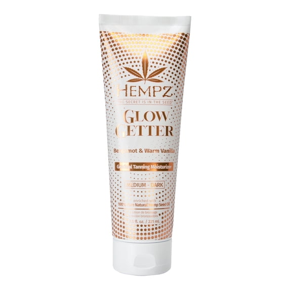 (2 pack) Hempz Glow Getter Gradual Self-Tanning Shimmer Moisturizer, Medium to Dark, 7.5 fl.oz.