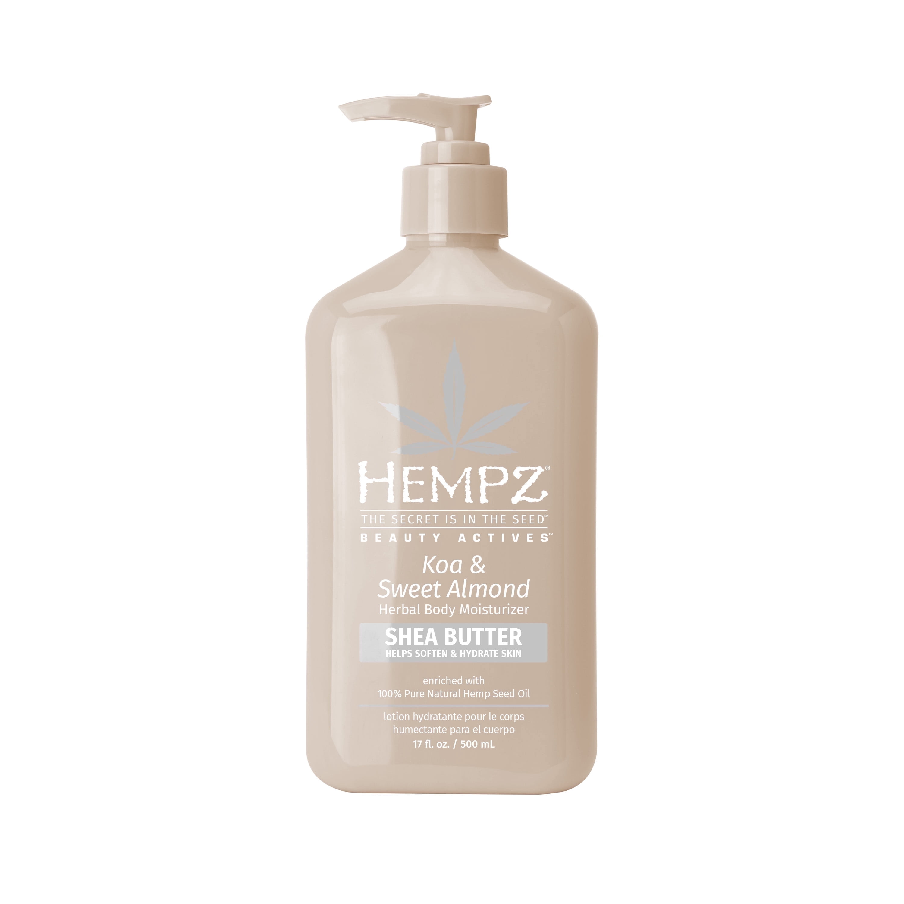 (2 pack) Hempz Beauty Actives Koa and Sweet Almond Herbal Body Moisturizer Lotion with Shea Butter for Dry Skin,17 fl.oz.