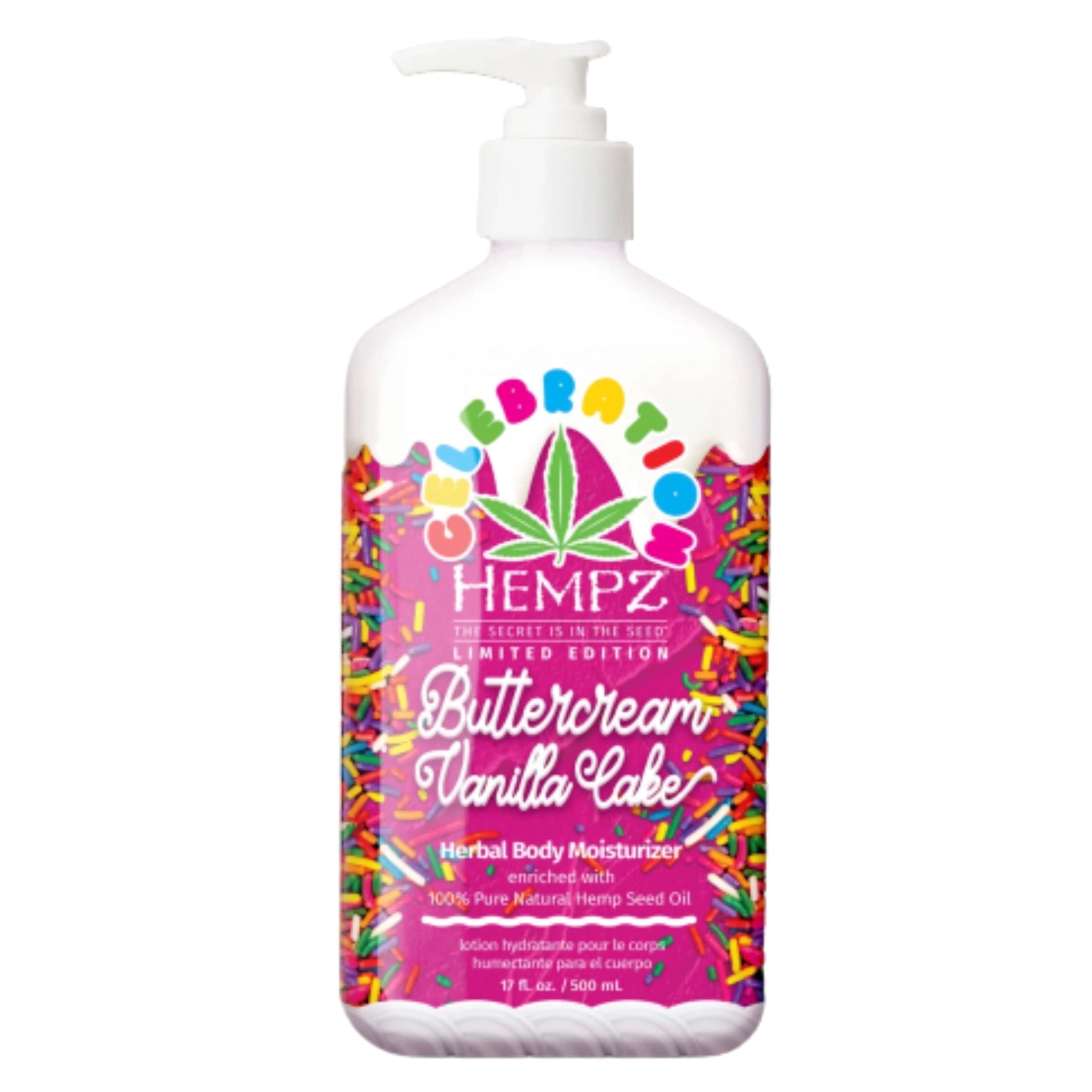 (2 pack) Hempz Let's Celebrate Buttercream Vanilla Cake Moisturizing Hydrating Body Lotion for Dry Skin, 17 fl oz