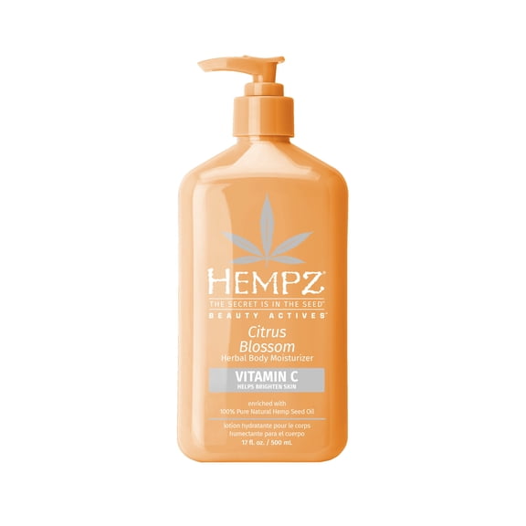 (2 pack) Hempz Beauty Actives Citrus Blossom Daily Body Moisturizer Lotion with Vitamin C for Dry Skin, 17 fl oz