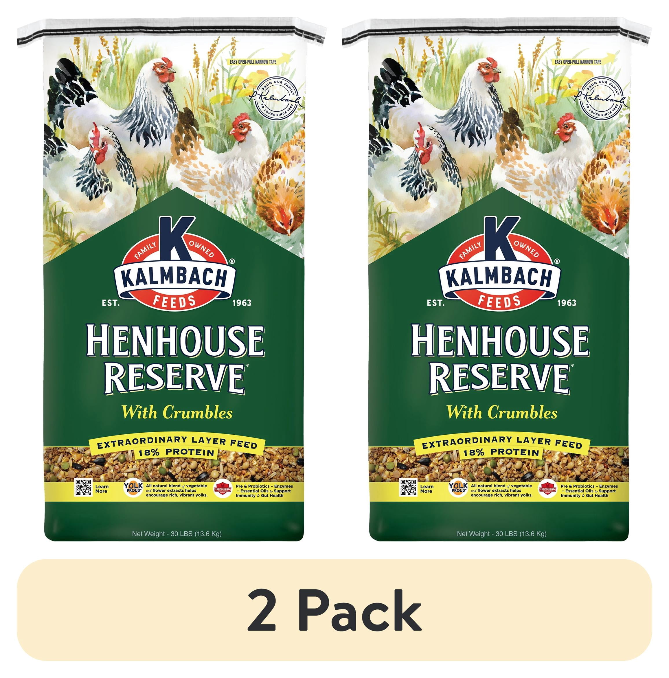 (2 pack) Henhouse Reserve with Crumbles for Laying Hens and Poultry, 30 lb bag