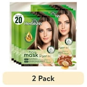 (2 pack) Herbishh Argan Hair Mask – Deep Conditioning & Hydration, 25ml x 20 Pouches (500ml) | Sulfate-Free, Paraben-Free | Repair for Dry, Damaged, Color-Treated Hair | Travel-Friendly