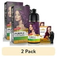 thumbnail image 1 of (2 pack) Herbishh Purple Hair Color Shampoo for Gray Hair with Pack 2 Hair colour stain remover, Hair Dye Shampoo 3 in 1, 100% Gray Coverage, Permanent Hair Color for Men & Women, Ammonia-free, 500 ml, 1 of 7