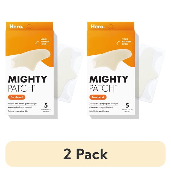 (2 pack) Hero Cosmetics Mighty Patch Forehead, 5ct