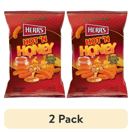 (2 pack) Herr's Hot'N Honey Cheese Curls 3oz