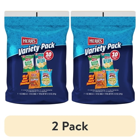 (2 pack) Herr's Variety Snack Pack- 10 Count