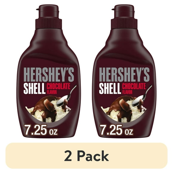 (2 pack) Hershey's Chocolate Shell Topping, Bottle 7.25 oz