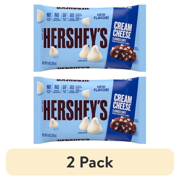 (2 pack) Hershey's Cream Cheese Flavored Baking Chips, Bag 8 oz