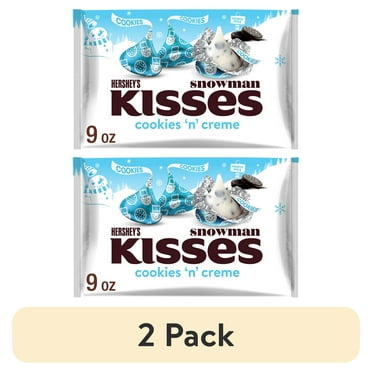 (2 pack) Hershey's Kisses Cookies 'n' Creme Christmas Candy, Bag 9 oz