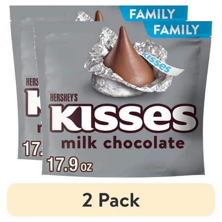 (2 pack) Hershey's Kisses Milk Chocolate Candy, Family Pack 17.9 oz