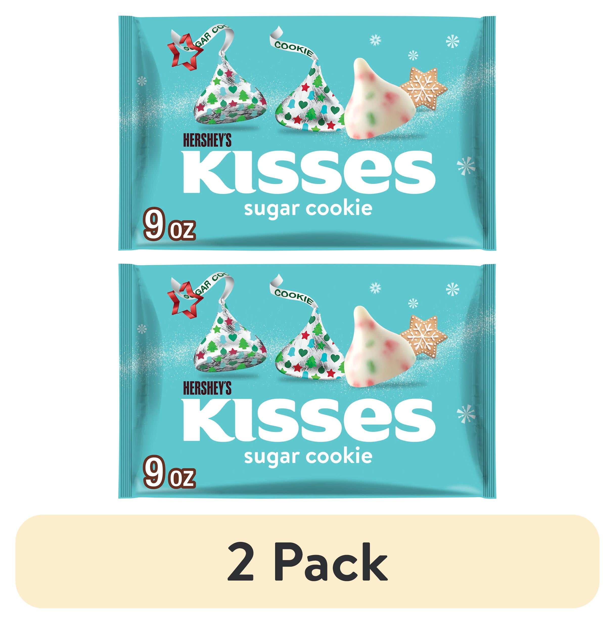 (2 pack) Hershey's Kisses Sugar Cookie Flavored Christmas Candy, Bag 9 oz