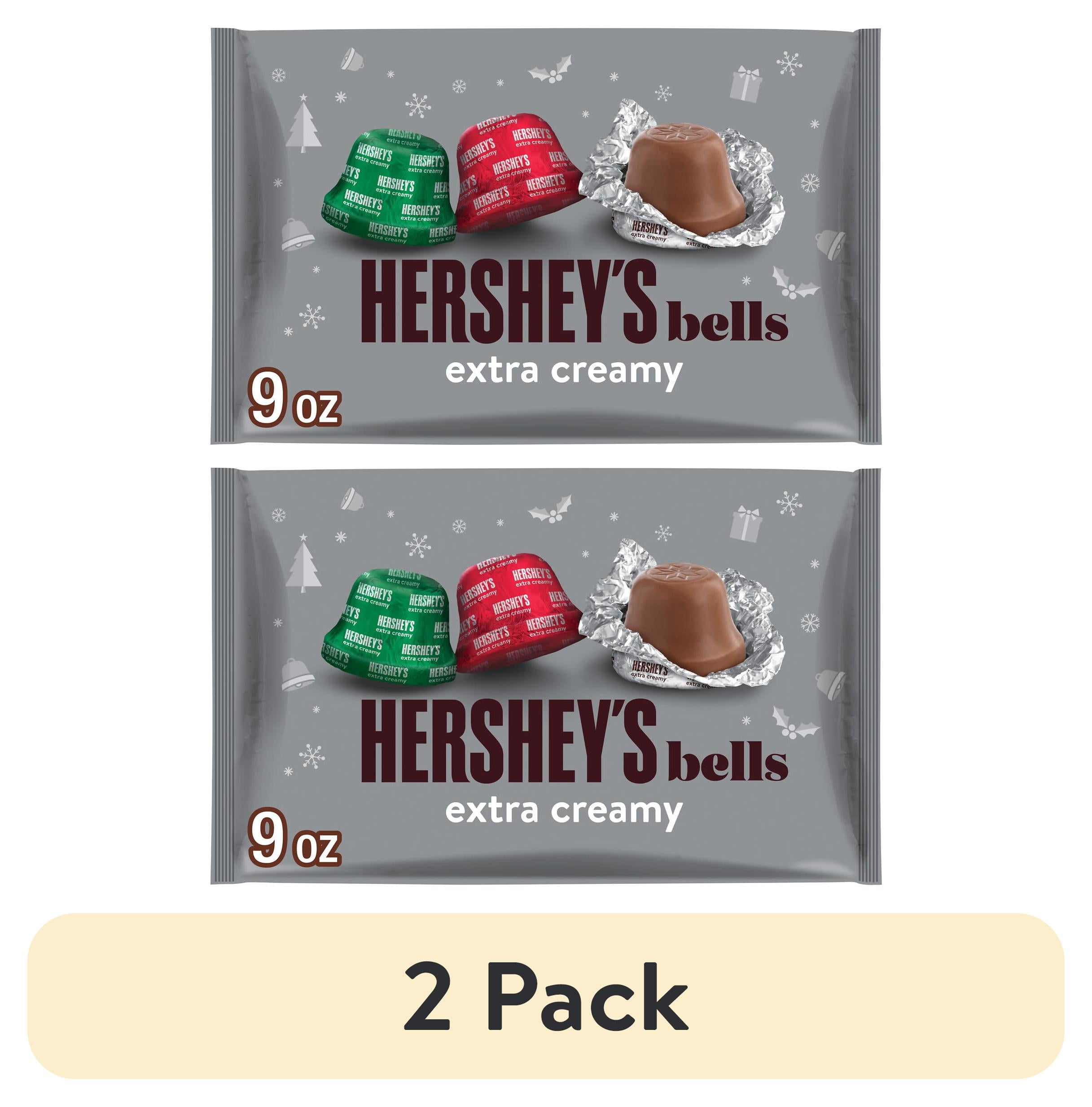 (2 pack) Hershey's Milk Chocolate Bells Christmas Candy, Bag 9 oz