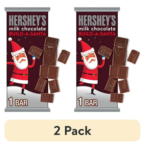 (2 pack) Hershey's Build-a-Santa Milk Chocolate Christmas Candy, Bar 4.32 oz