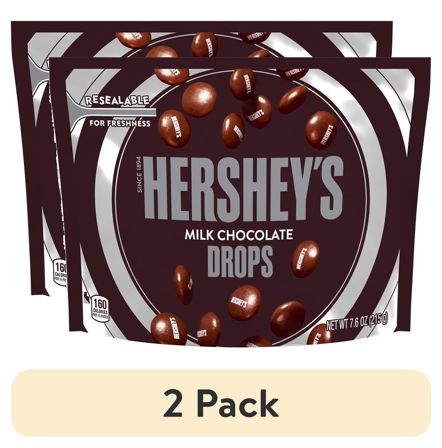 (2 pack) Hershey's, Milk Chocolate Drops Candy, 7.6 oz, Resealable Bag