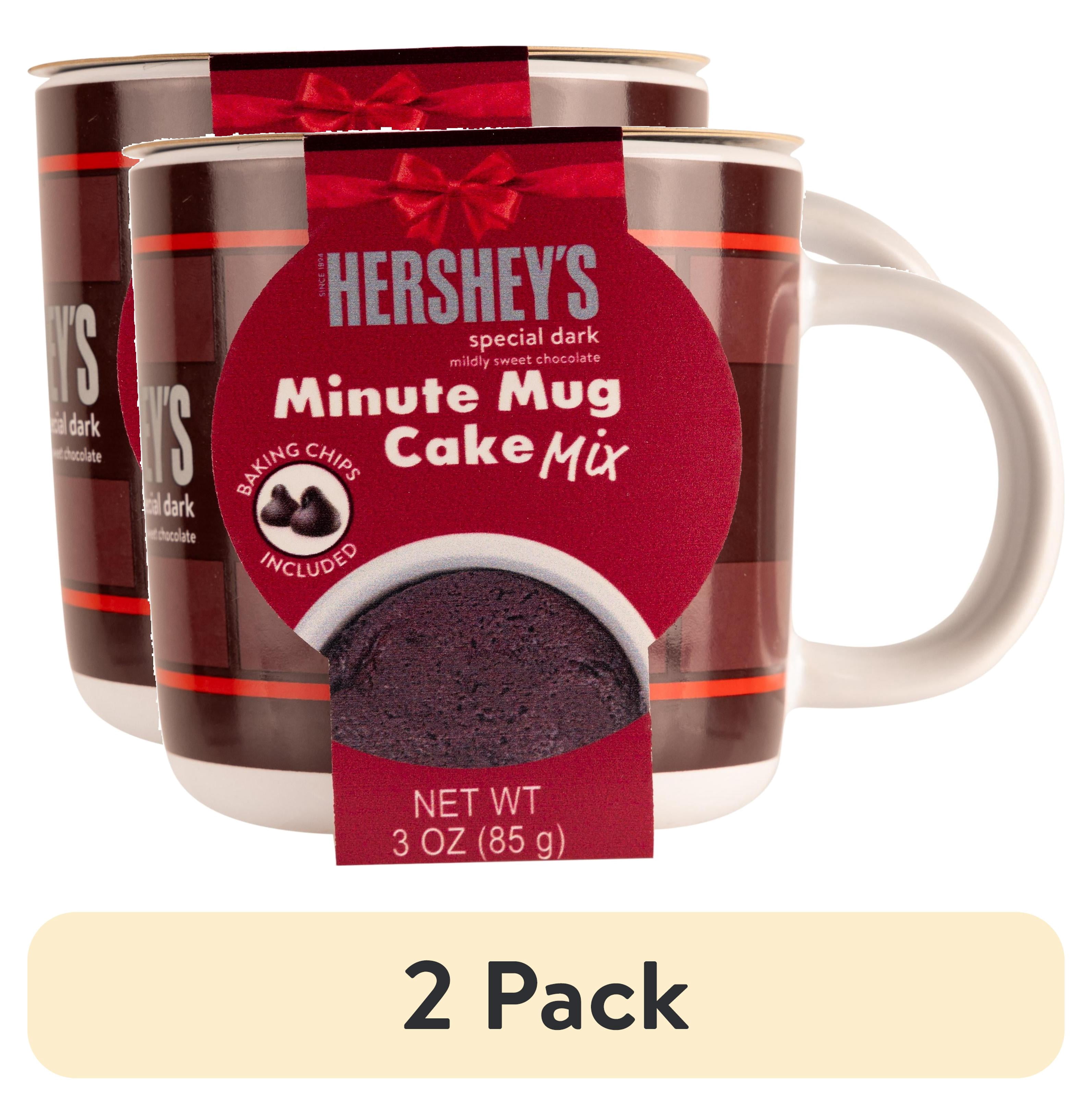 (2 pack) Hershey's Special Dark Mug Cake Mix, 3 oz, with 10 oz Ceramic Mug
