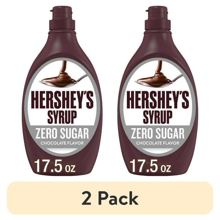2 pack) Hershey's Zero Sugar Chocolate Syrup, Bottle 17.5 oz