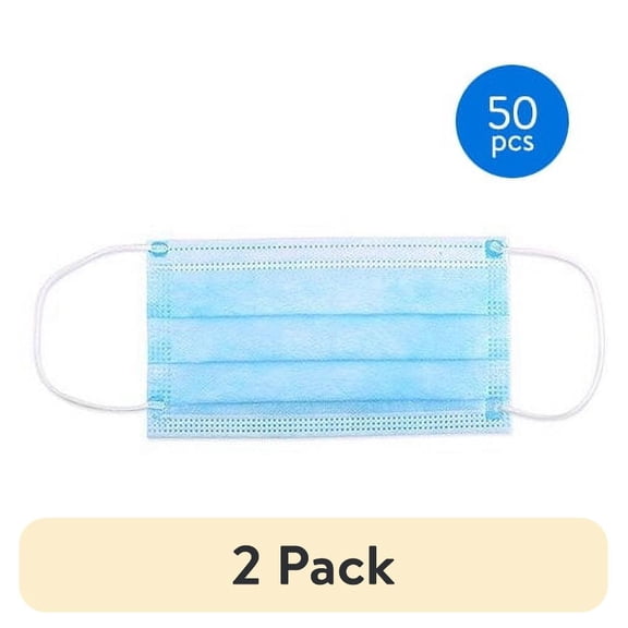 (2 pack) Heypex Global Earloop Disposable Face Masks, 50ct.