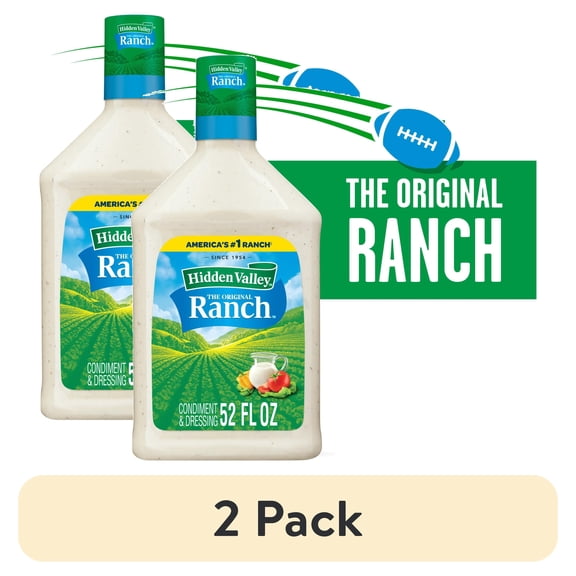 (2 pack) Hidden Valley Original Ranch Salad Dressing & Topping, Keto-Friendly, Bulk Food, 52 fl oz Bottle