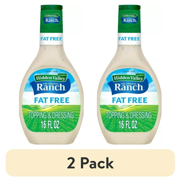 (2 pack) Hidden Valley Original Ranch Fat Free Salad Dressing & Topping - Gluten Free - 16fl oz