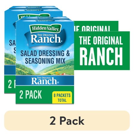 (2 pack) Hidden Valley Original Ranch Salad Dressing & Seasoning Mix, Bulk Food, 1 oz, 8 Packets