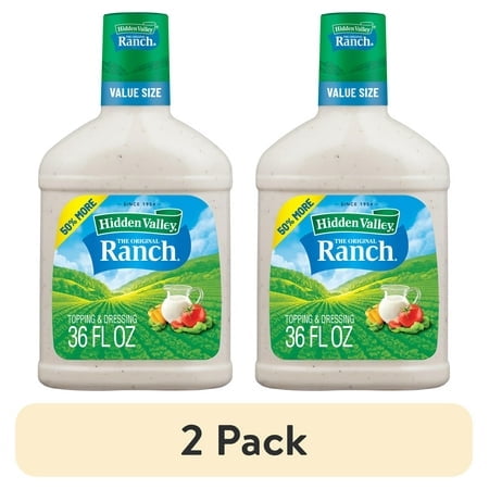 (2 pack) Hidden Valley Keto-Friendly Original Ranch Salad Dressing and Topping, 36 fl oz Bottle