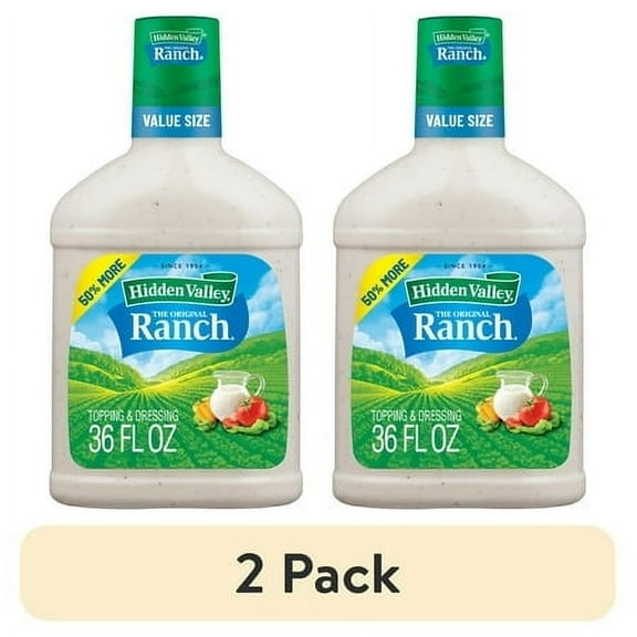 (2 pack) Hidden Valley Keto-Friendly Original Ranch Salad Dressing and Topping, 36 fl oz Bottle