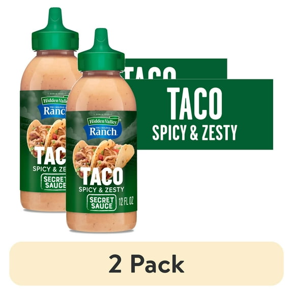 (2 pack) Hidden Valley The Original Ranch Taco Secret Sauce, 12 fl oz Squeezable Bottle