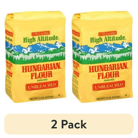 (2 pack) High Altitude Hungarian AP Unbleached Flour, 5LB Bag
