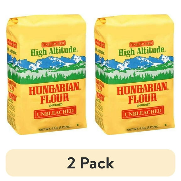 (2 pack) High Altitude Hungarian AP Unbleached Flour, 5LB Bag
