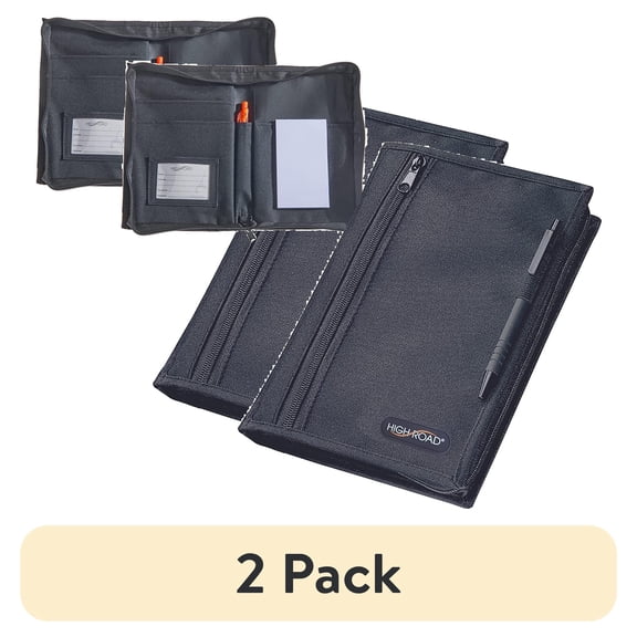 (2 pack) High Road Car Glove Box Organizer and Console Case for Manuals, Registration and Insurance Documents