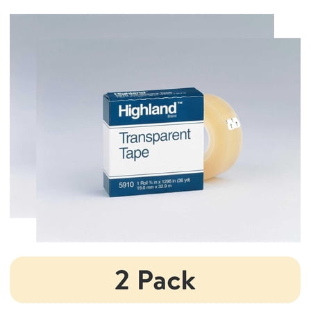 (2 pack) Highland #5910 Transparent Tape 3/4" Wide