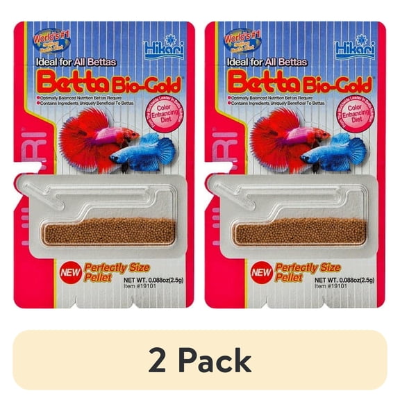 (2 pack) Hikari Betta: Betta Bio-Gold Baby Pellet Specialists' Fish Food Formula For Bettas, 2.5 Grams