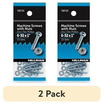(2 pack) Hillman Machine Screws, #6 x 1", Steel, Zinc, Interior, Phillips, Silver, 13 sets