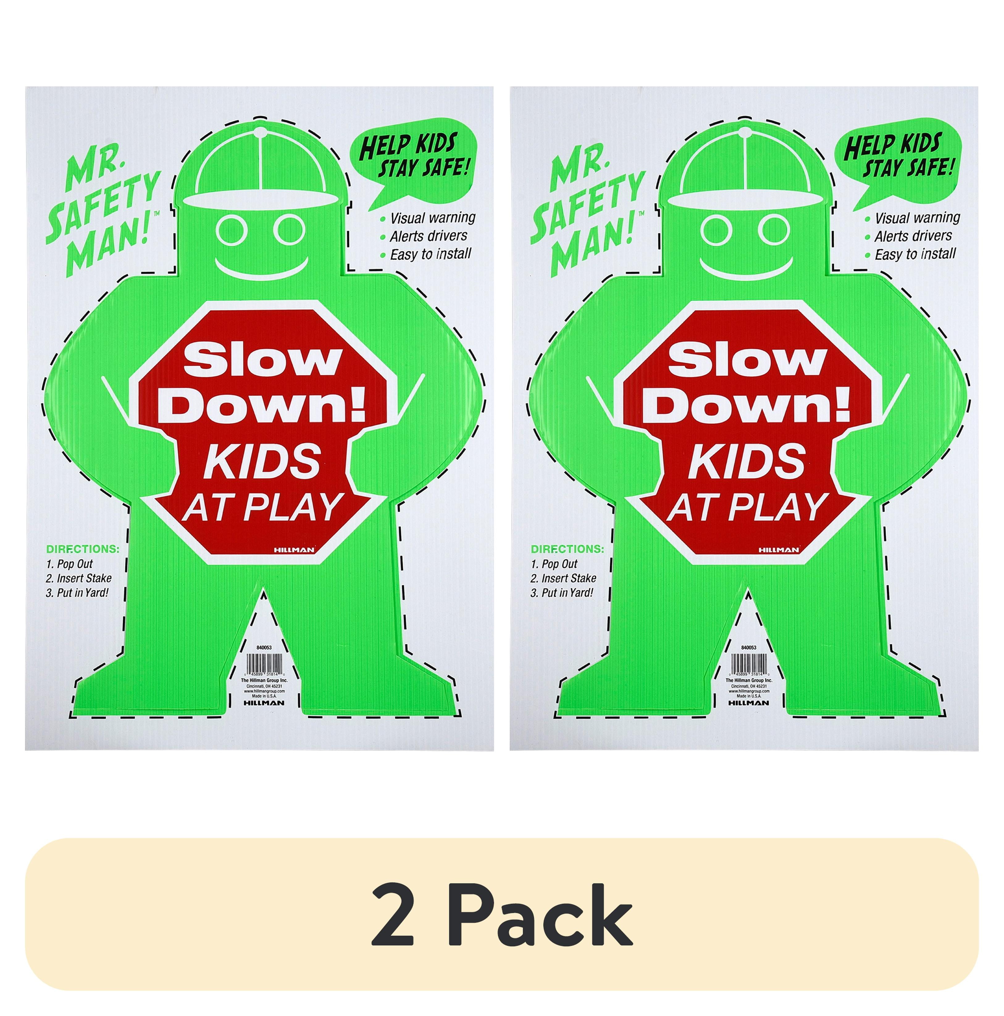 Hillman Plastic Slow Down Sign, Kids at Play Sign, 19